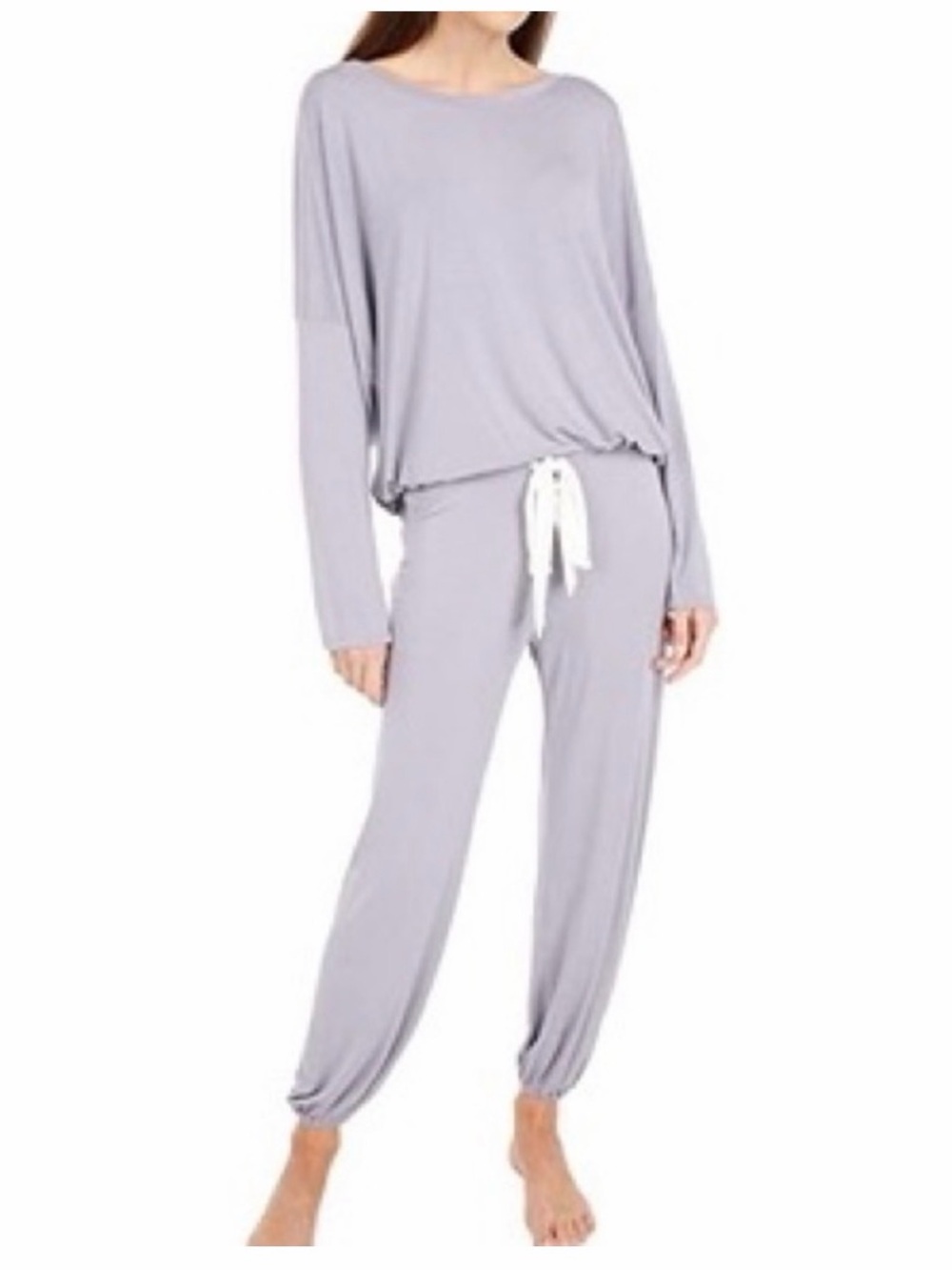 Eberjey Gisele Slouchy Pajama Set in purple Delphinium / ivory Sz XS